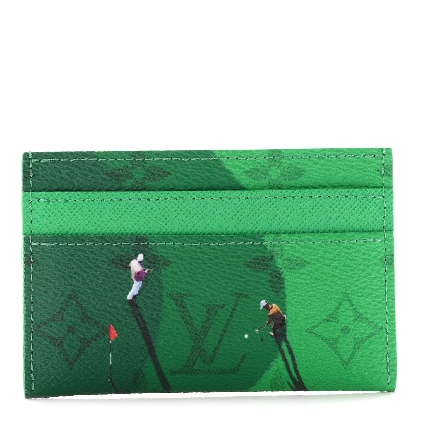 Monogram Heritage Double Card Holder  Golf Green