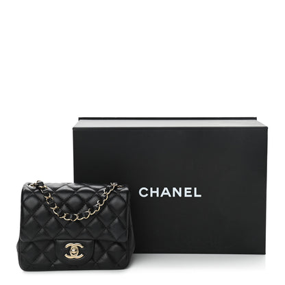 Chanel Lambskin Quilted Mini Square Flap Black 10 of 10