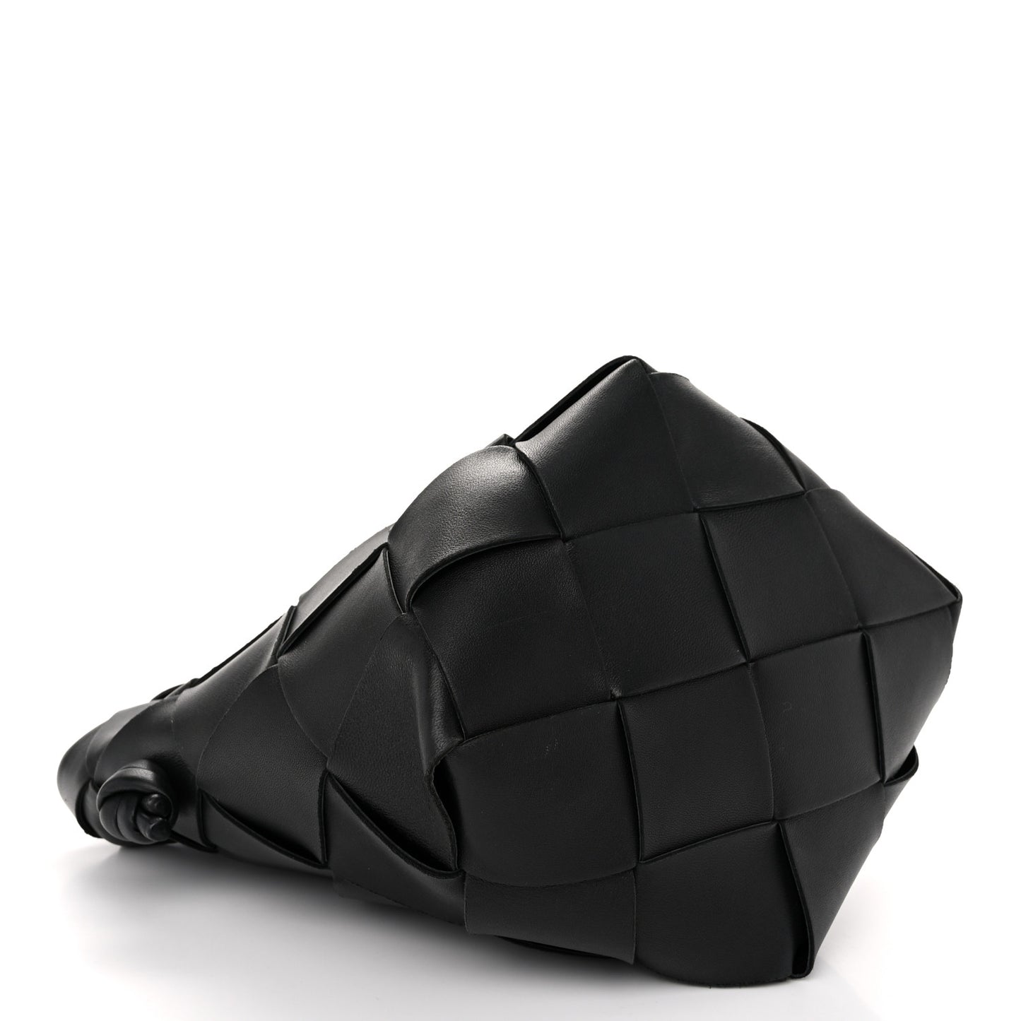 Nappa Maxi Intrecciato Clasp Bucket Bag Black