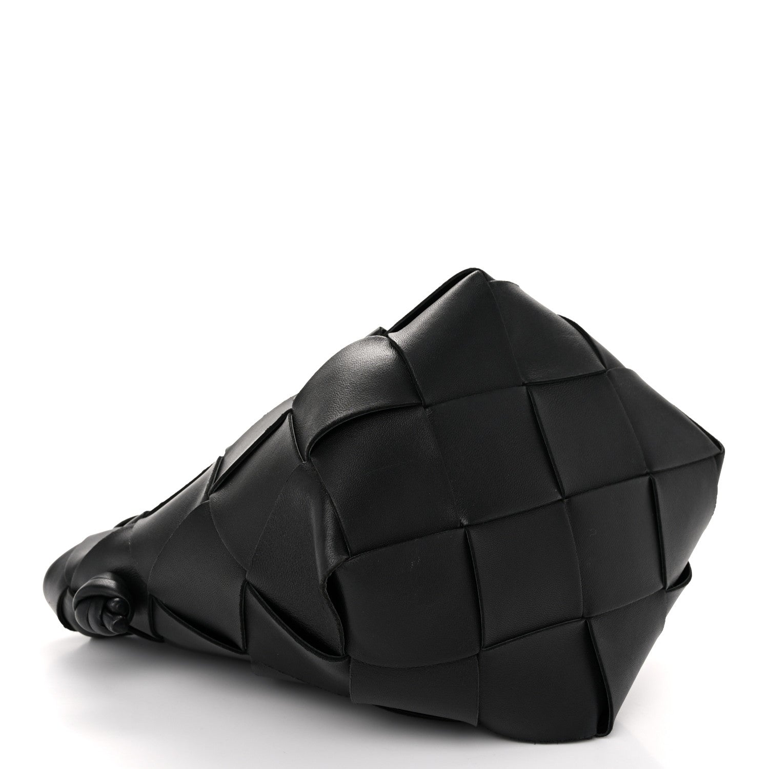 Bottega Veneta Nappa Maxi Intrecciato Clasp Bucket Bag Black 4 of 10