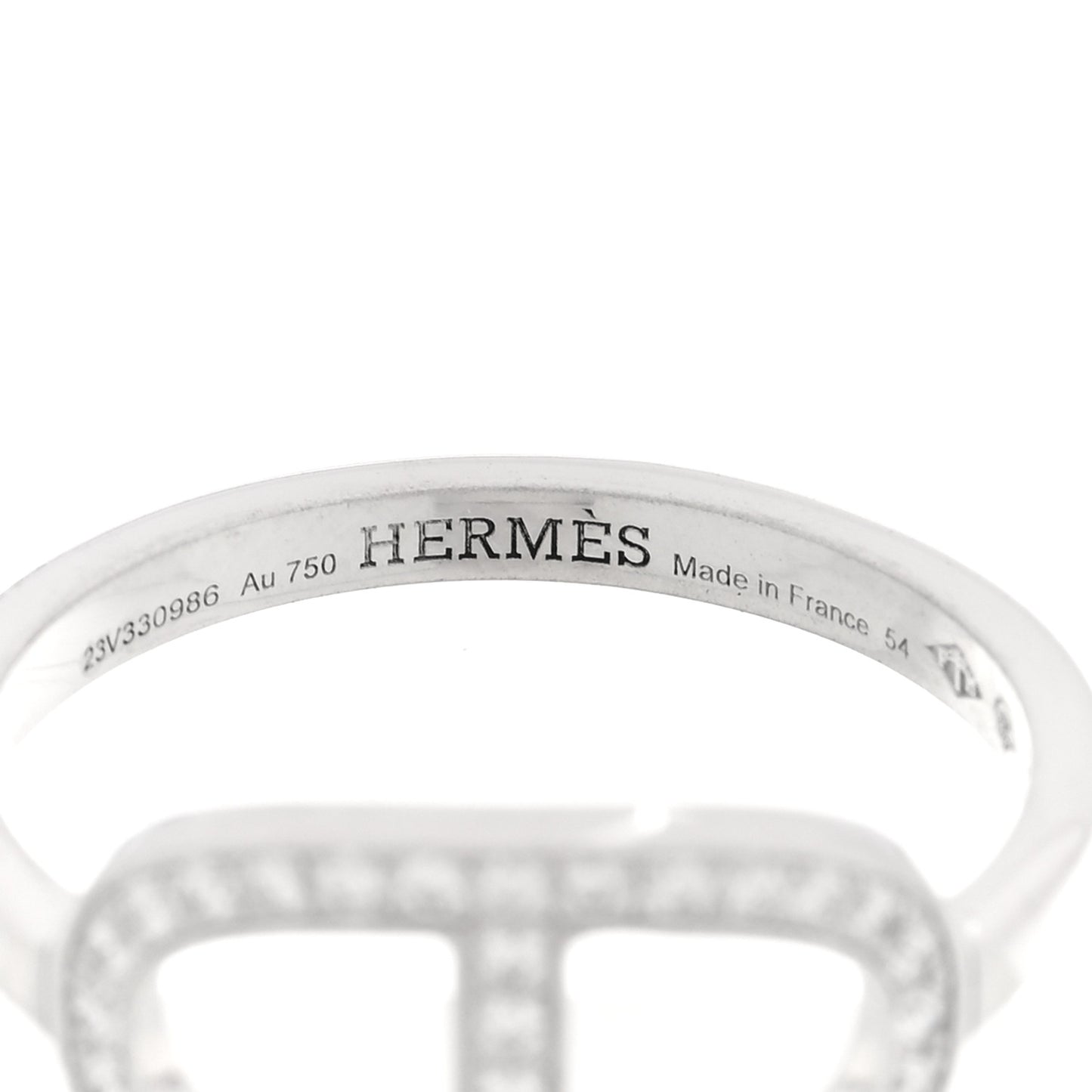 18K White Gold Diamond MM Chaine d'Ancre Contour Ring 54 6.75