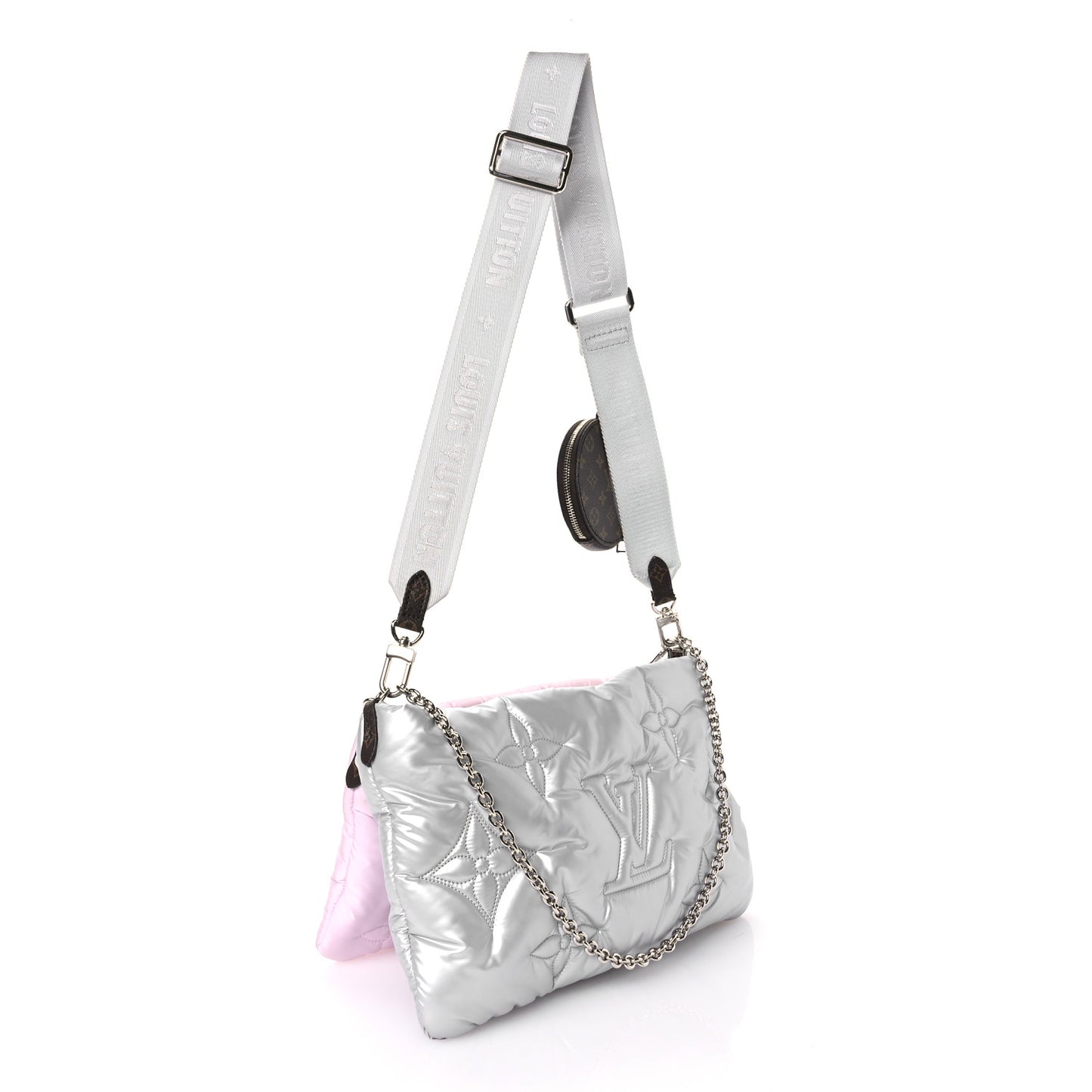 Econyl Monogram Pillow Maxi Multi Pochette Accessories Silver Pale Pink