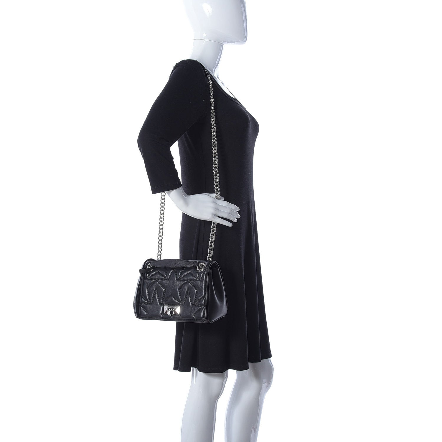 Jimmy Choo Lambskin Small Helia Shoulder Bag Black 2 of 10