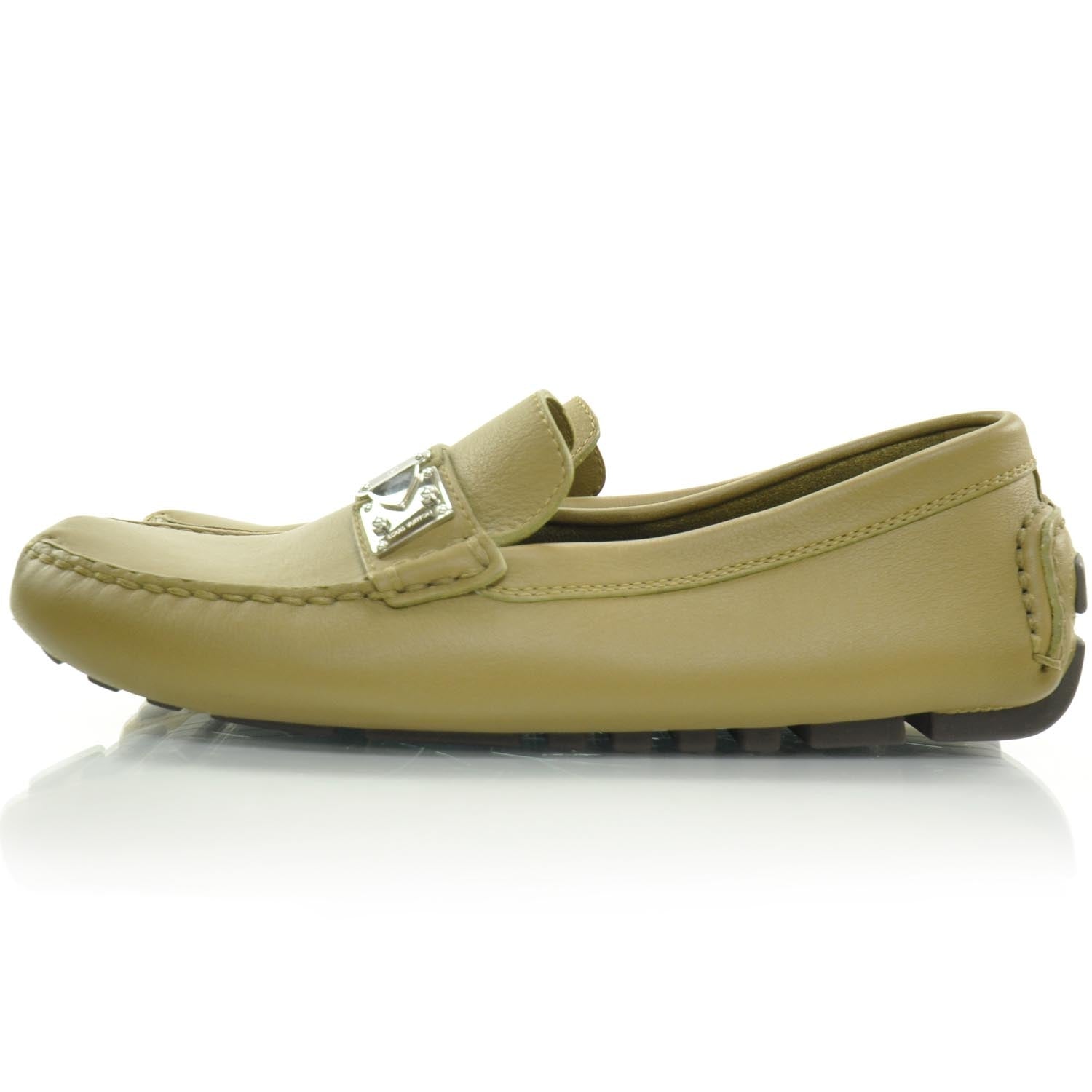 Louis Vuitton Mens Leather Zen Driving Loafers 6 Dark Beige 2 of 7