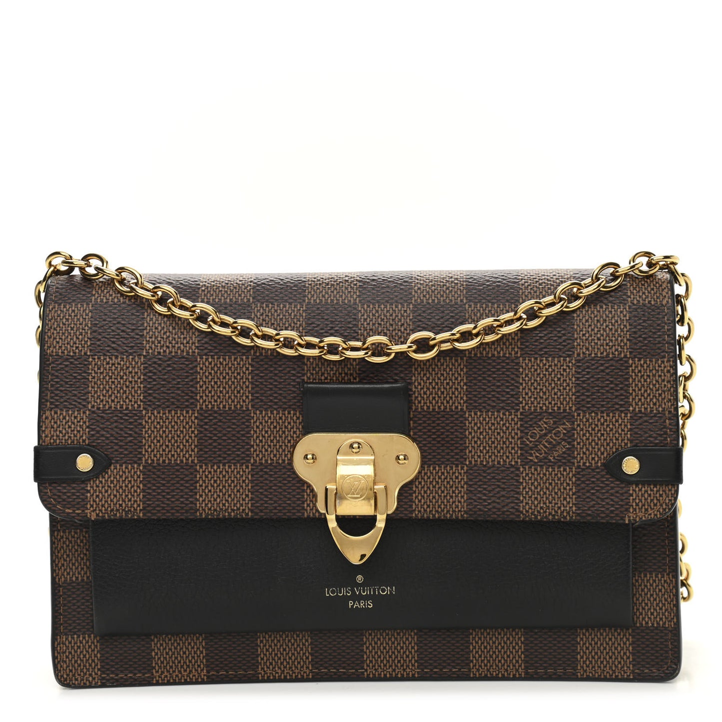 Damier Ebene Vavin Chain Wallet Black