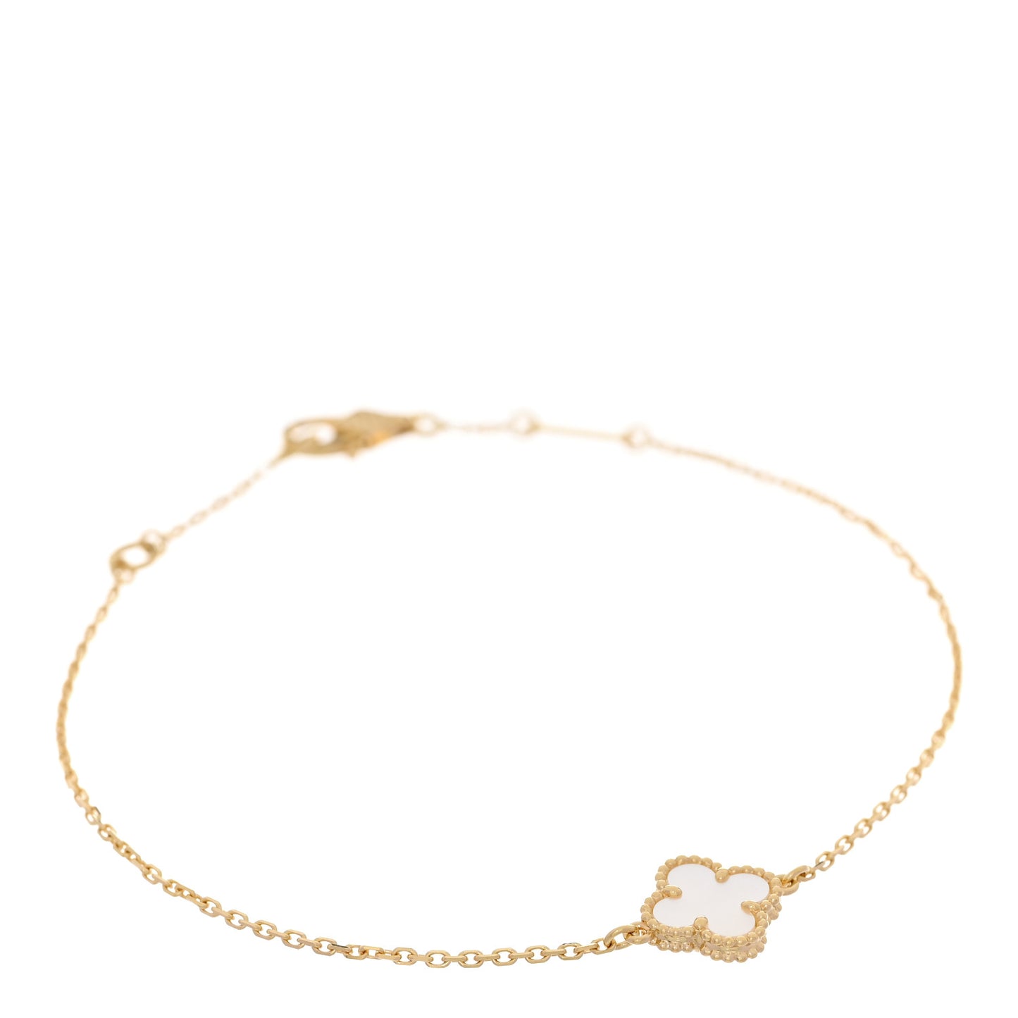 18K Yellow Gold Mother of Pearl Sweet Alhambra Bracelet