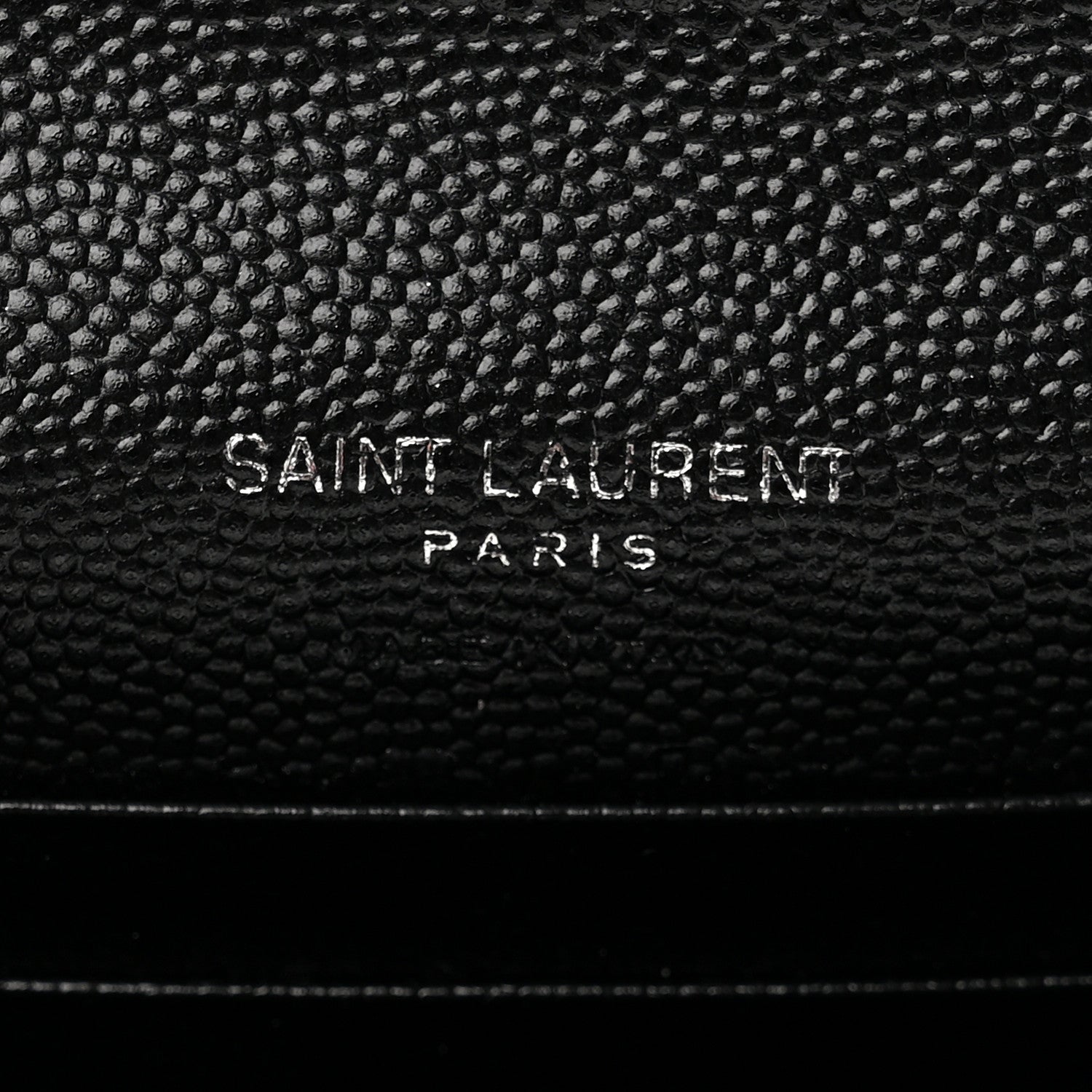 Saint Laurent Grain De Poudre Matelasse Chevron Small Monogram Envelope Wallet Black 6 of 7