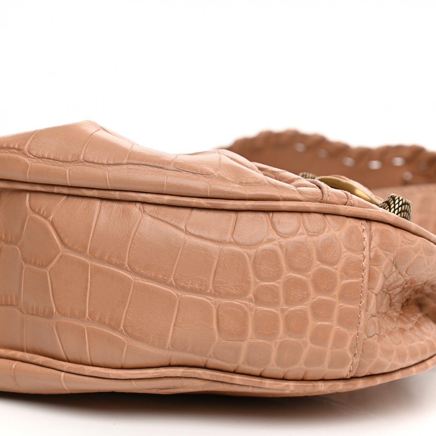 Balenciaga Extra Supple Calfskin Crocodile Embossed Le Cagole Shoulder Bag XS Nude Beige 10 of 10