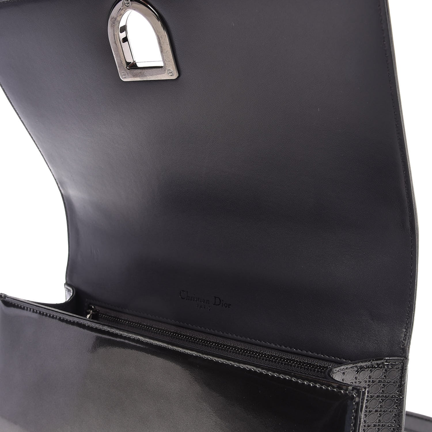 Christian Dior Metallic Patent Micro-Cannage Medium Diorama Flap Bag Onyx Black 12 of 12