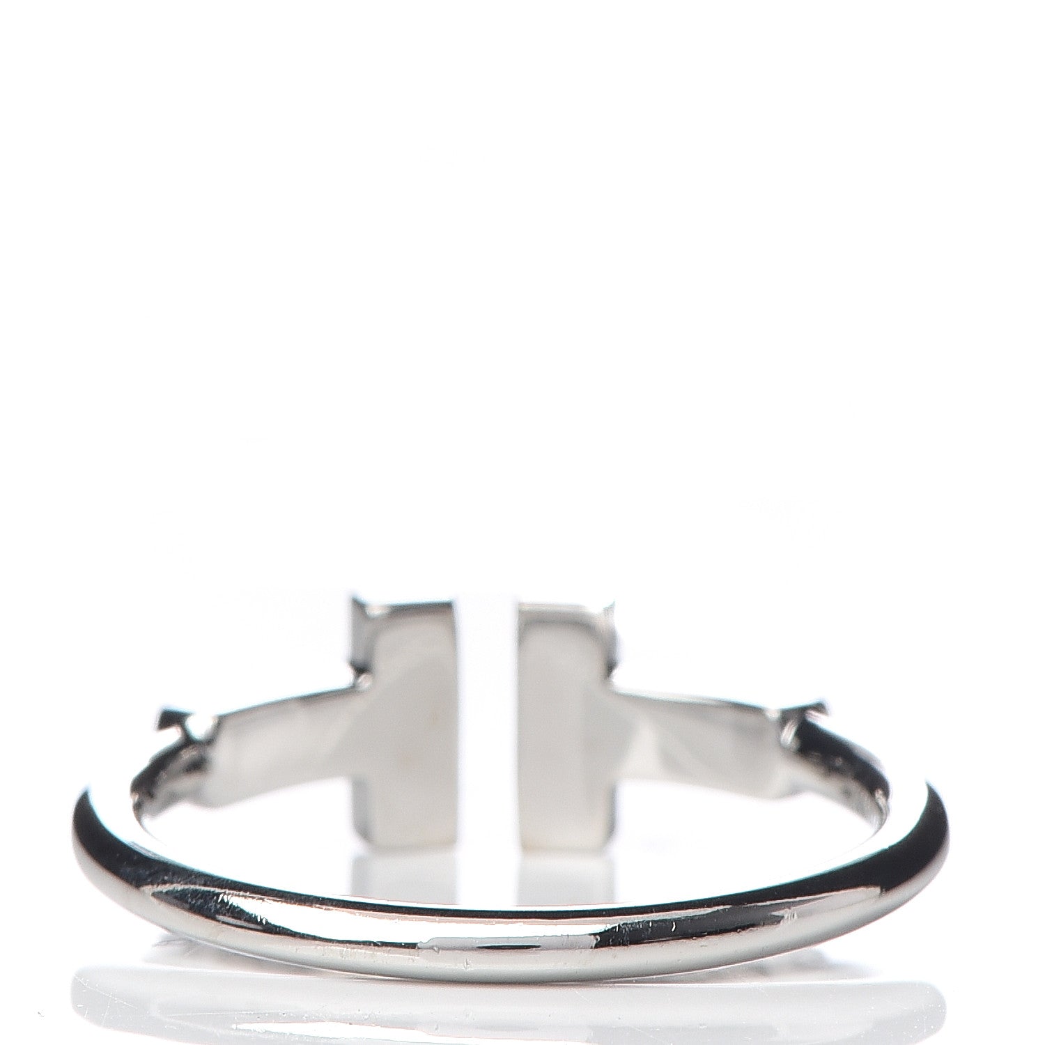 Tiffany 18K White Gold Diamond T Wire Ring 50 5.25 3 of 5