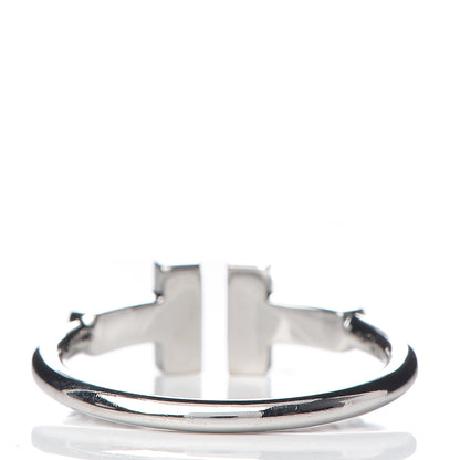 Tiffany 18K White Gold Diamond T Wire Ring 50 5.25 3 of 5