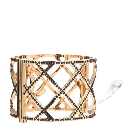 Chanel Crystal CC Cuff Black Gold 3 of 6