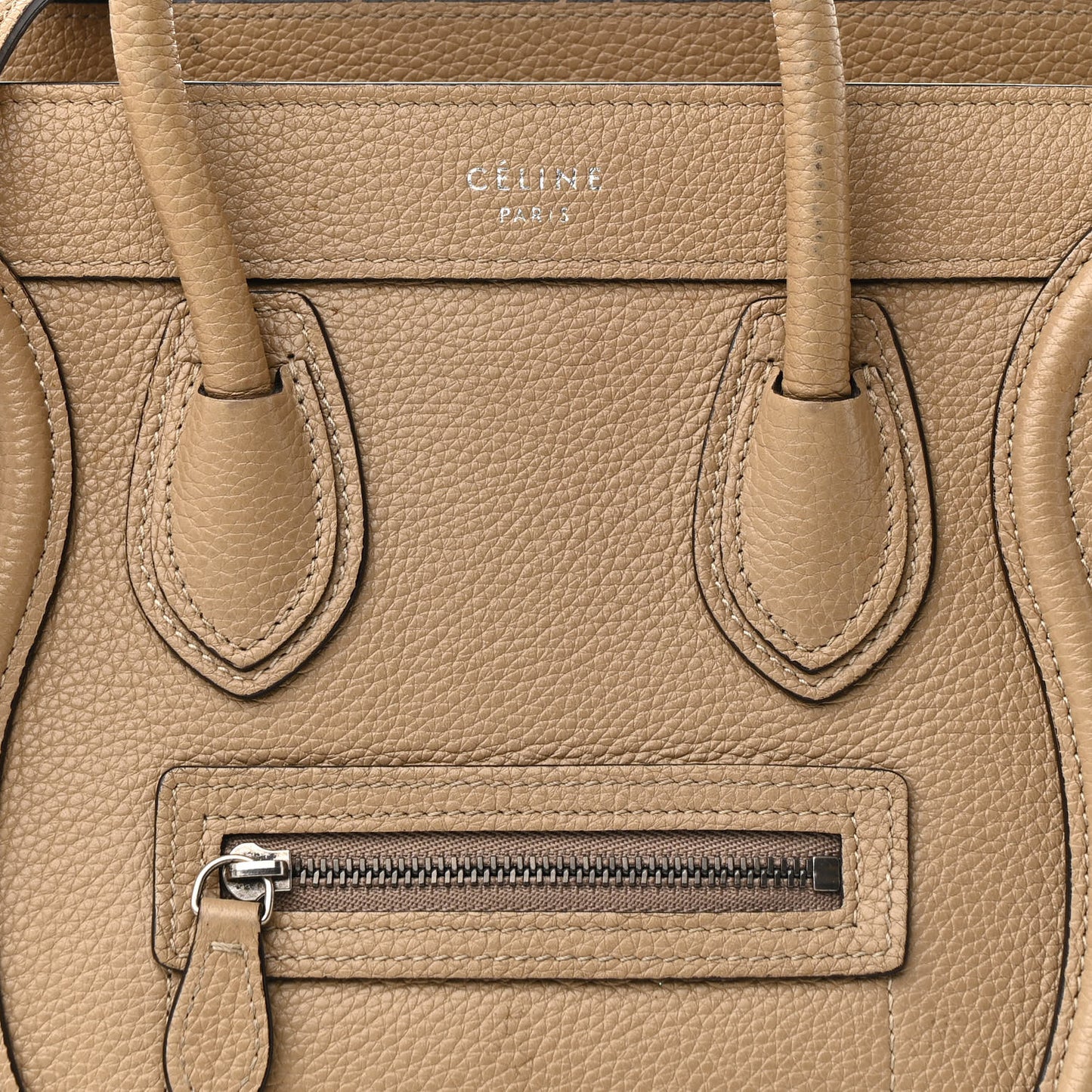 Drummed Calfskin Nano Luggage Dune
