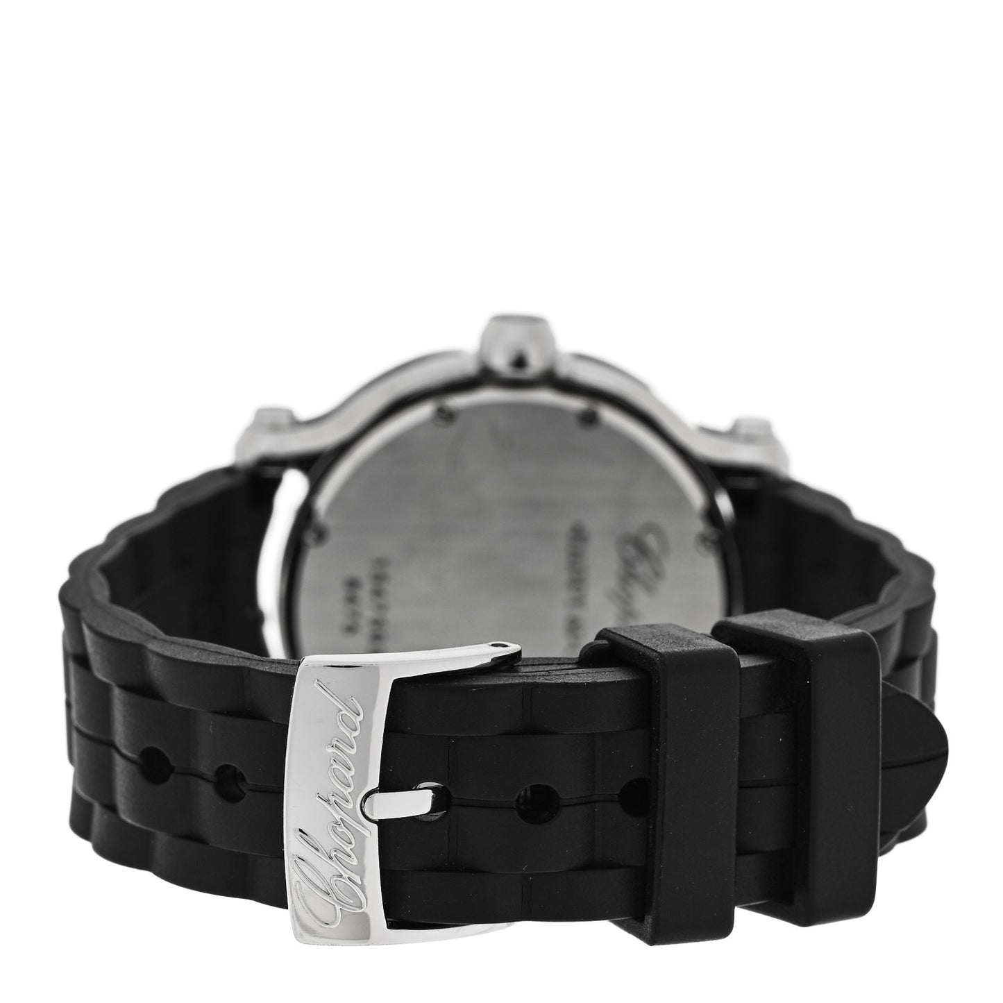 Stainless Steel Rubber 3 Diamond 36mm Happy Sport Quartz Watch Black