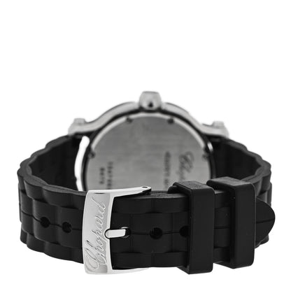 Chopard Stainless Steel Rubber 3 Diamond 36mm Happy Sport Quartz Watch Black 3 of 5