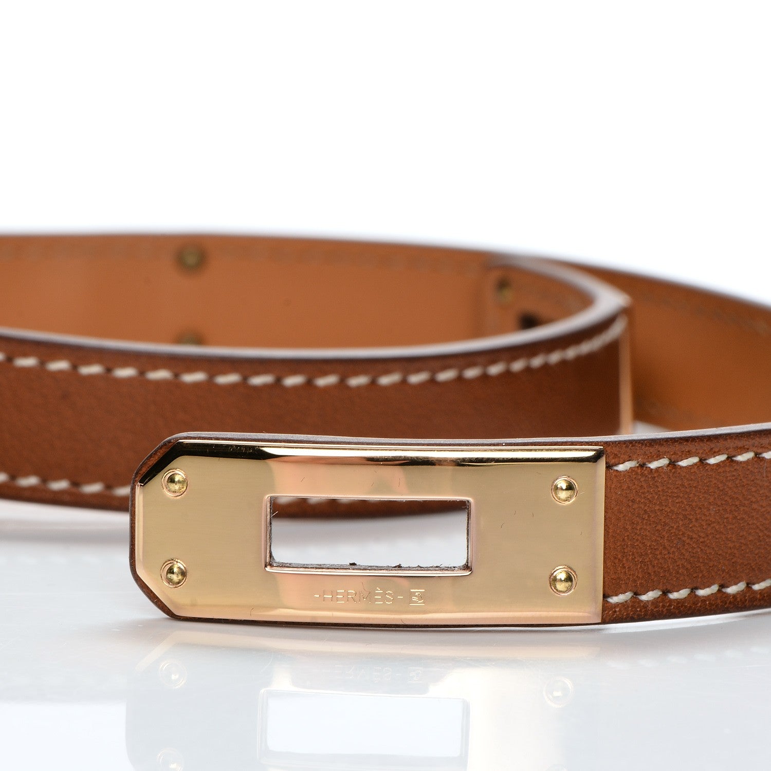 Hermes Barenia Kelly Double Tour Bracelet S Fauve 4 of 7