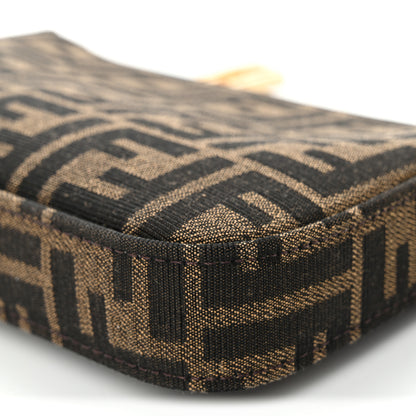Fendi Fabric Jacquard Vitello Grace FF 1974 Baguette Pouch Tobacco Moro Sand 9 of 9