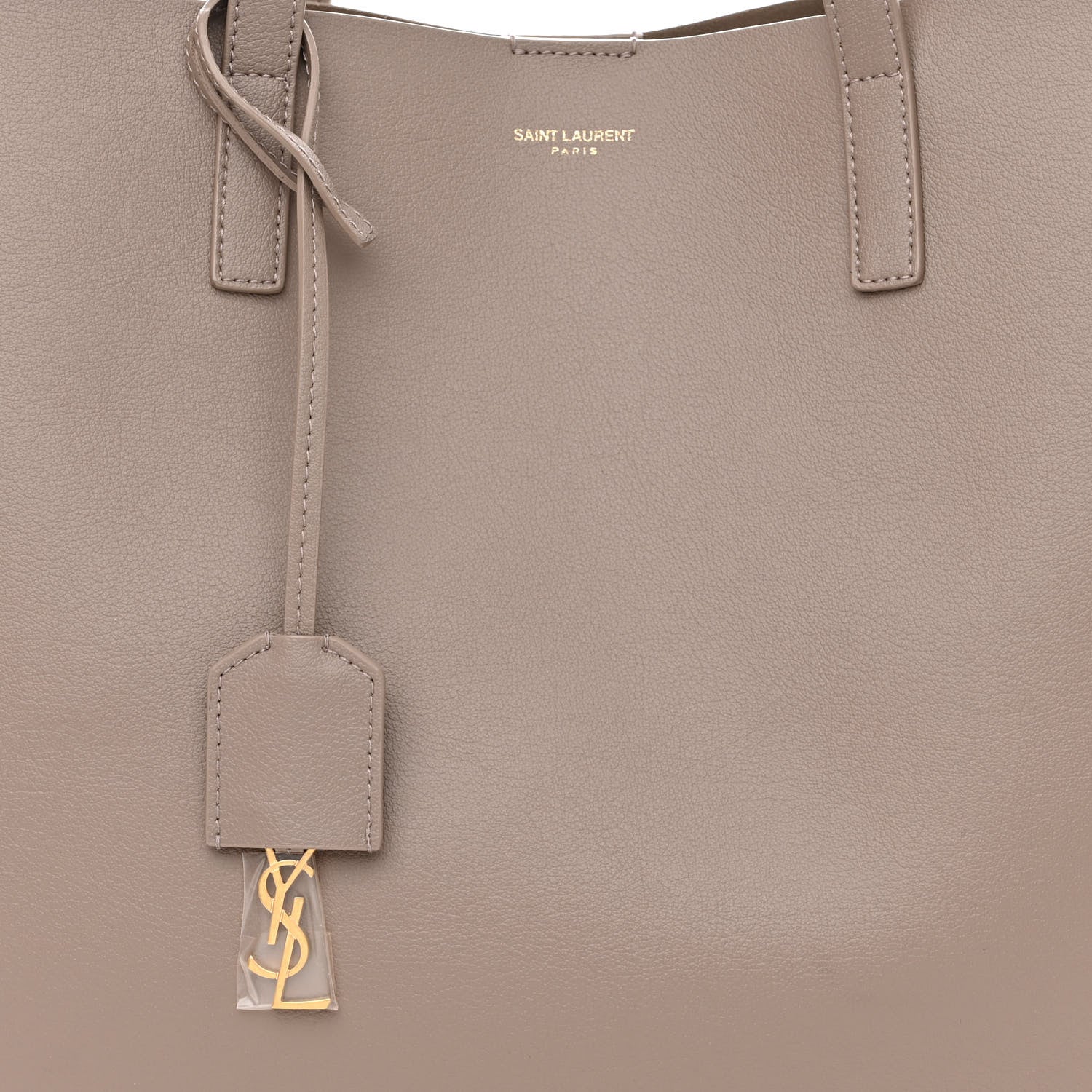 Saint Laurent Calfskin Large Shopping Tote Oyster Gray 10 of 12