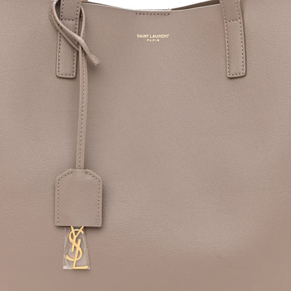 Saint Laurent Calfskin Large Shopping Tote Oyster Gray 10 of 12