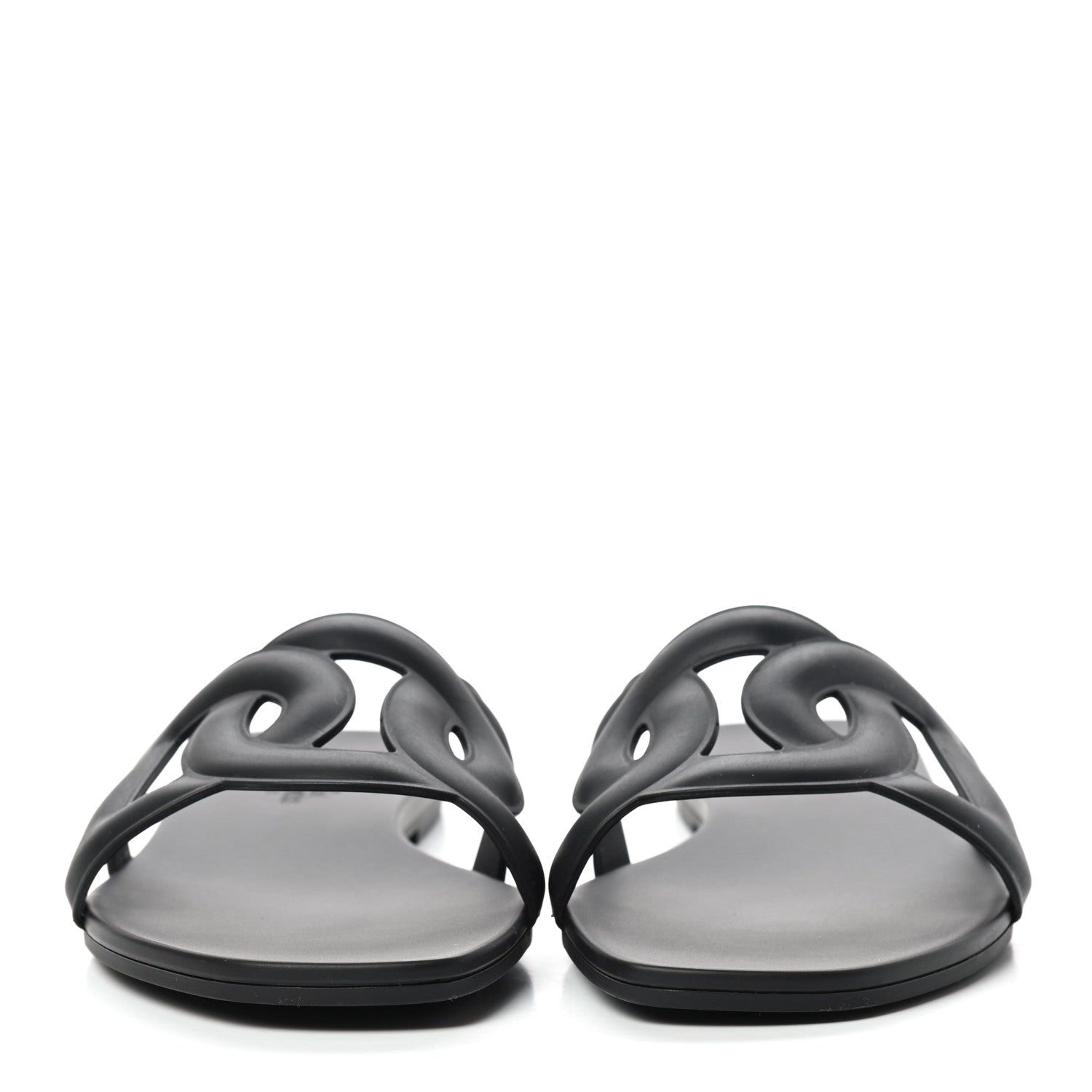 Hermes Rubber Aloha Sandals 40 Black 2 of 7