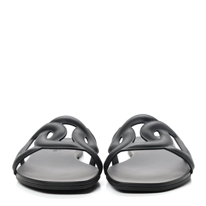 Hermes Rubber Aloha Sandals 40 Black 2 of 7