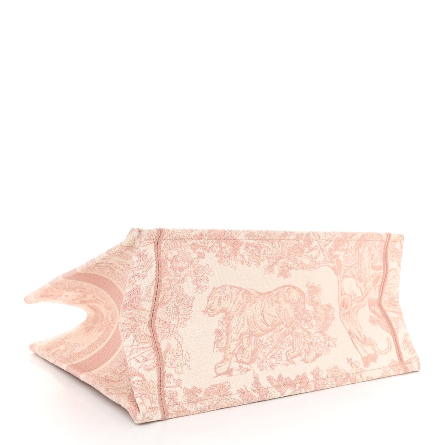 Canvas Toile De Jouy Embroidered Medium Book Tote Pink