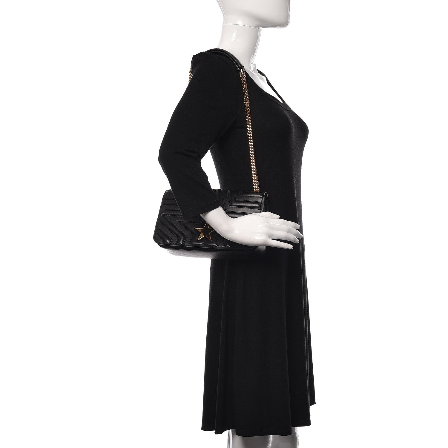 Stella McCartney Alter Nappa Star Medium Flap Shoulder Bag Black 2 of 11