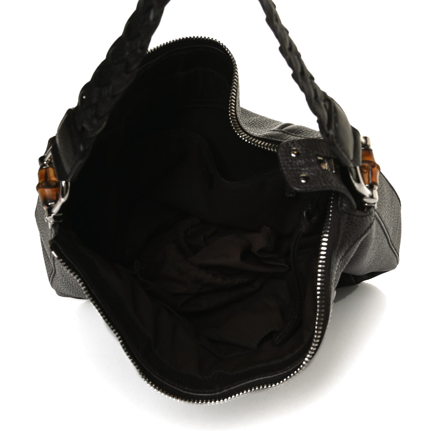 Gucci Grained Calfskin Bamboo Bar Hobo Dark Brown 9 of 37