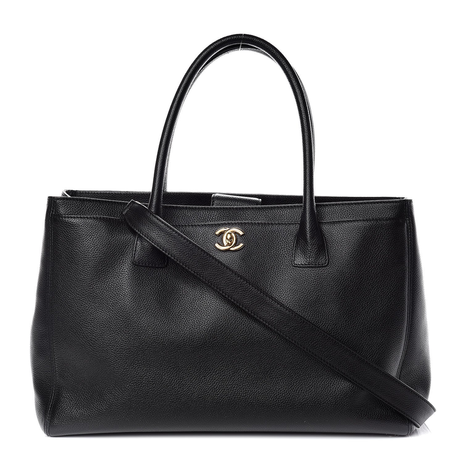 Chanel Calfskin Cerf Executive Shopper Tote Black 1 of 12