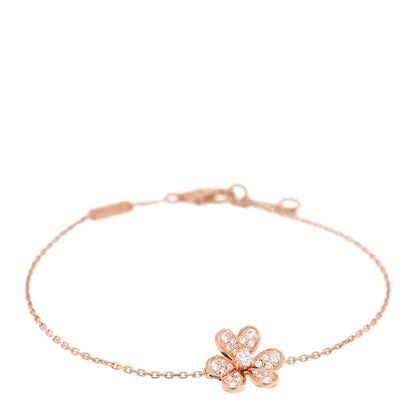 Van Cleef & Arpels 18K Rose Gold Diamond Mini Frivole Pave Bracelet 1 of 4