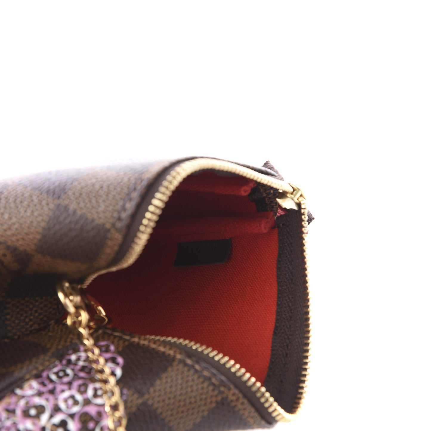 Damier Ebene 2019 Christmas Animation Mini Pochette Accessories Red