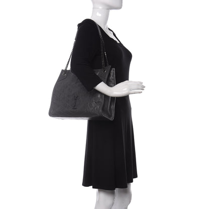 Saint Laurent Crinkled Calfskin Matelasse Monogram Medium Niki Shopper Tote Smog 2 of 10