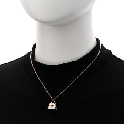 Hermes 18K Rose Gold Diamond Birkin Amulettes Pendant Necklace 2 of 6