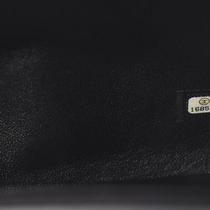 Chanel Striated Patent Quilted Clutch With Chain Flap Black 7 of 8