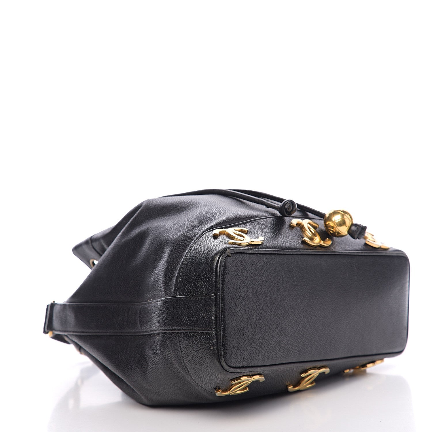 Chanel Caviar CC Drawstring Shoulder Bag Black 3 of 9