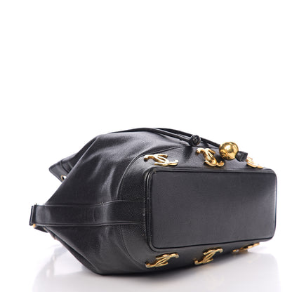 Chanel Caviar CC Drawstring Shoulder Bag Black 3 of 9