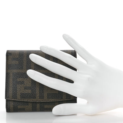 Fendi Vitello Elite Zucca Compact Wallet Tobacco Pink 2 of 8