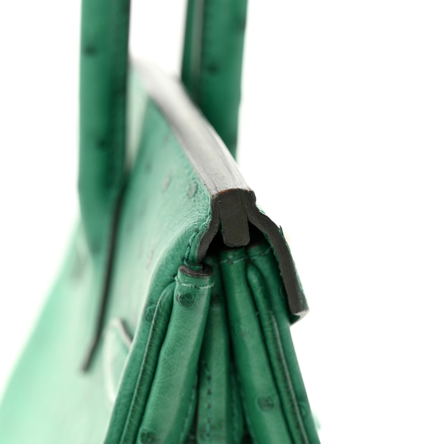 Ostrich Birkin 30 Vert Vertigo