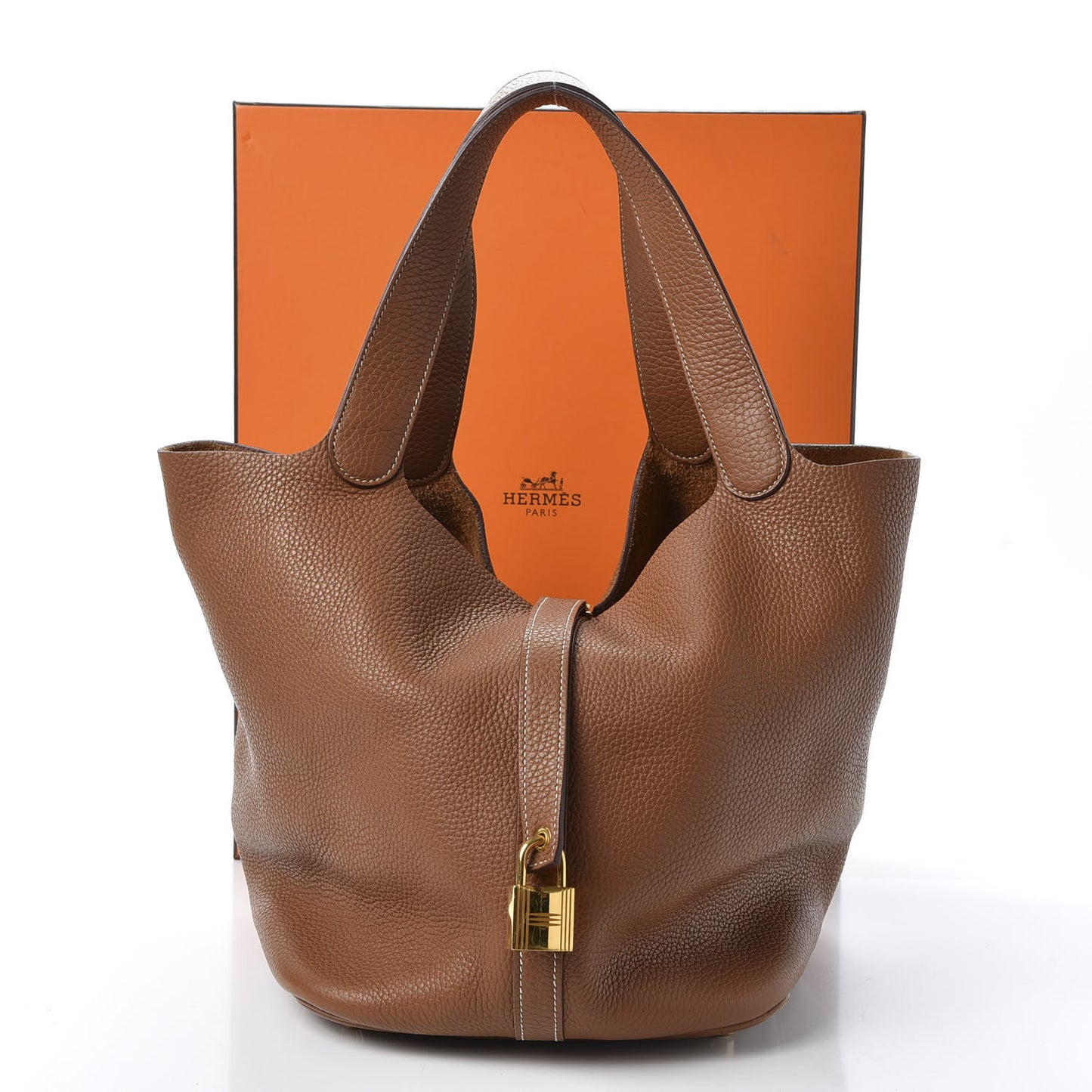 Taurillon Clemence Picotin Lock 26 GM Gold
