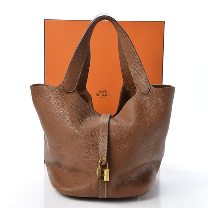 Hermes Taurillon Clemence Picotin Lock 26 GM Gold 11 of 11