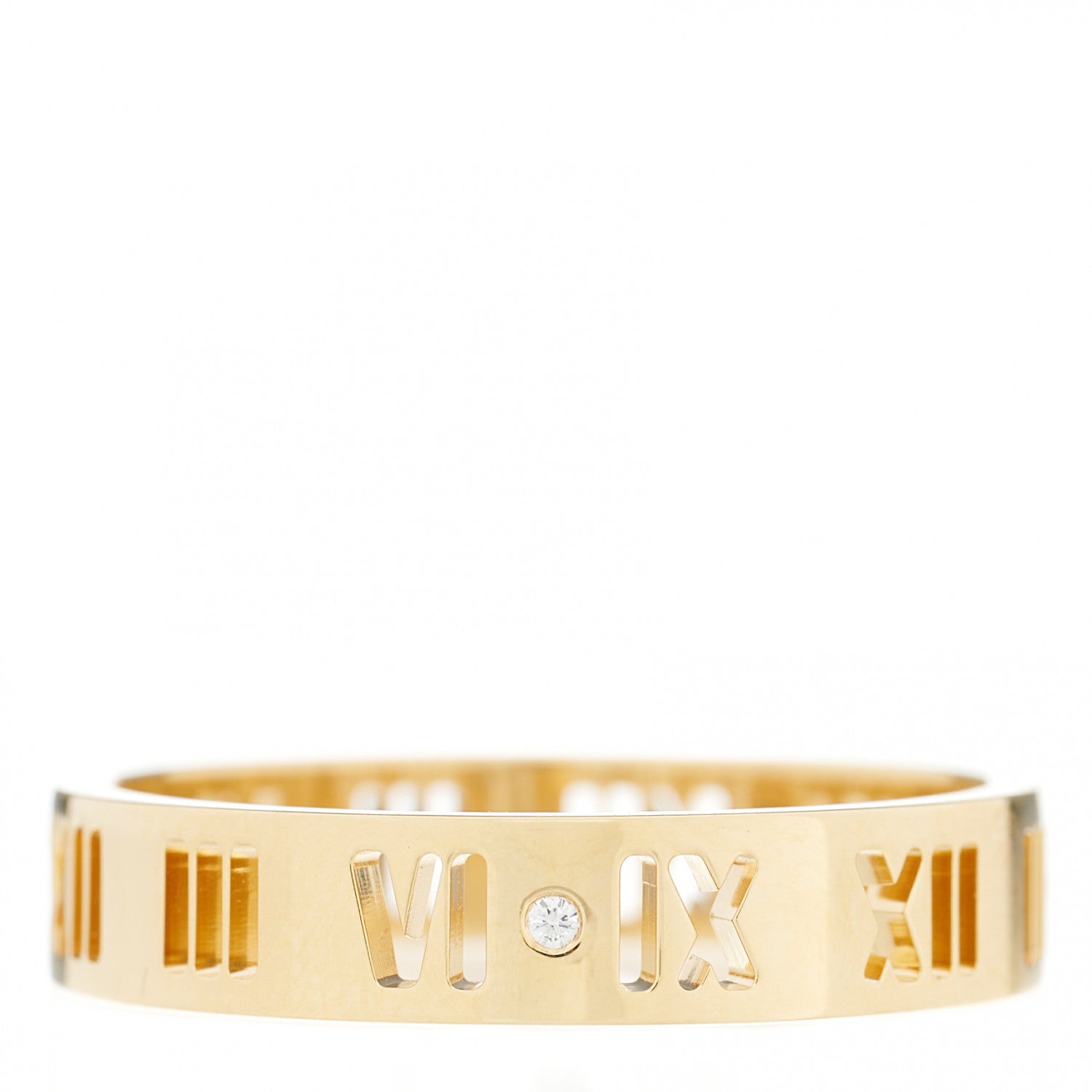 Tiffany 18K Yellow Gold Diamond Wide Atlas Pierced Ring 67 11.75 3 of 5