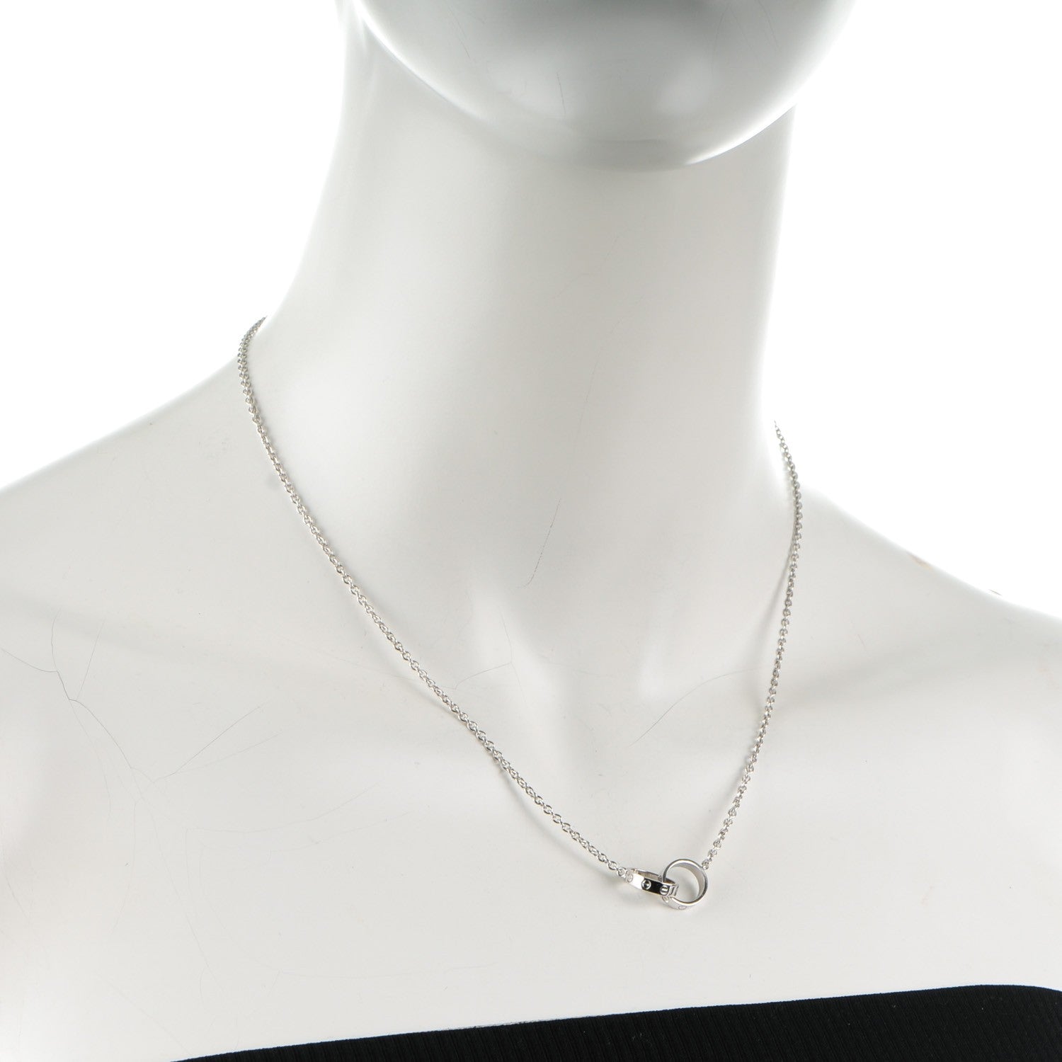 Cartier 18K White Gold Interlocking LOVE Necklace 2 of 7