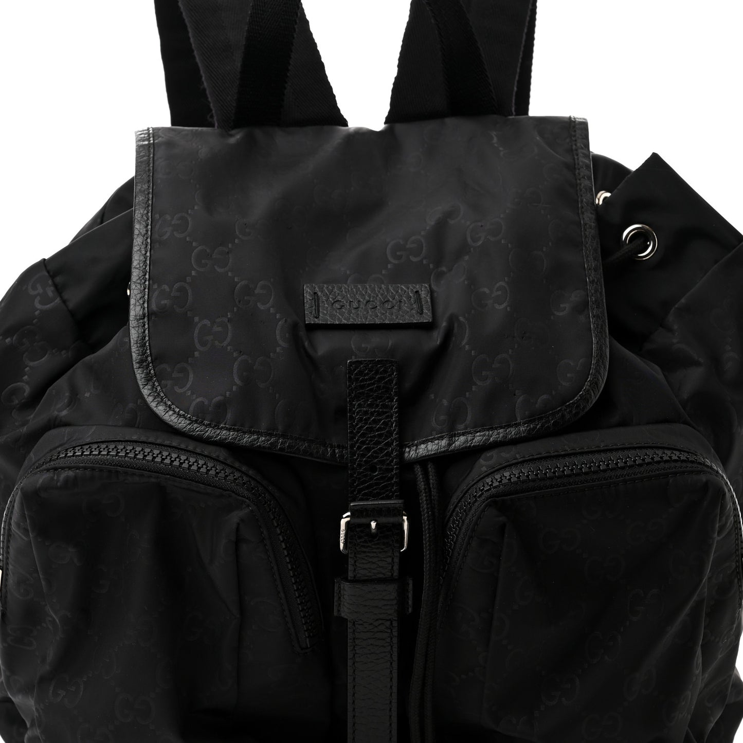 Nylon Monogram Medium Light Single Buckle Backpack Black