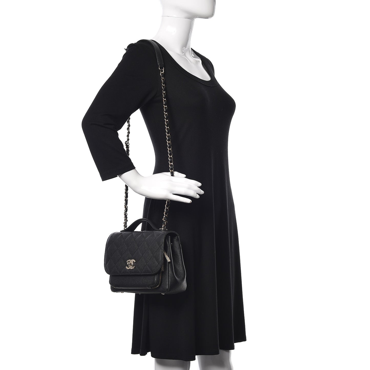 Caviar Quilted Medium Business Affinity Flap Black