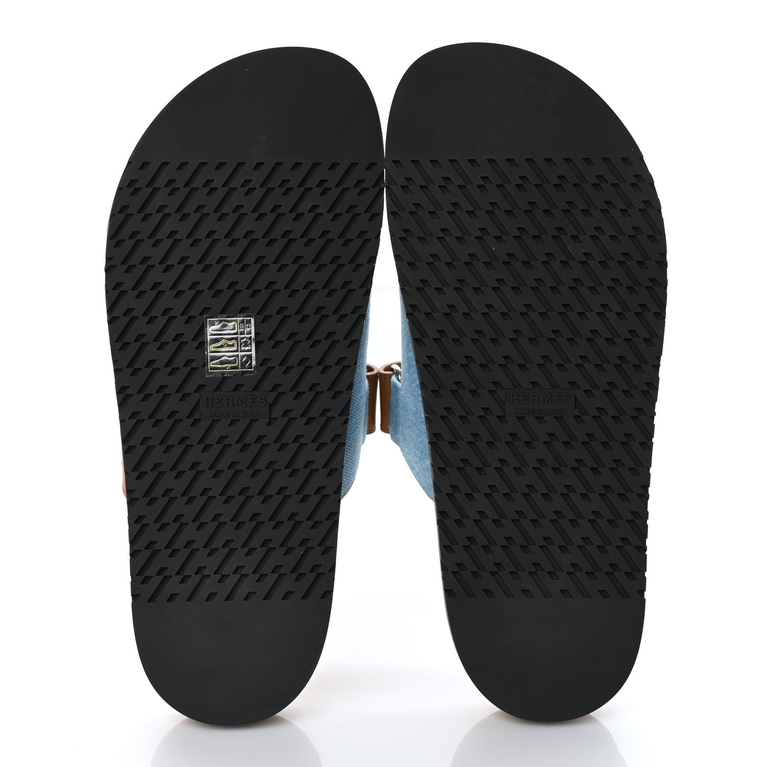 Hermes Denim Calfskin Womens Chypre Sandals 40.5 Bleu Clair Naturel 5 of 9
