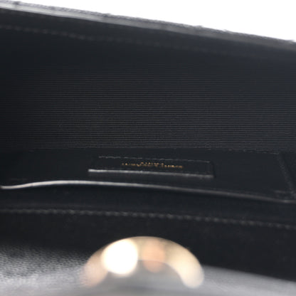 Saint Laurent Grain De Poudre Textured Mixed Matelasse Triquilt Small Monogram Satchel Black 5 of 10