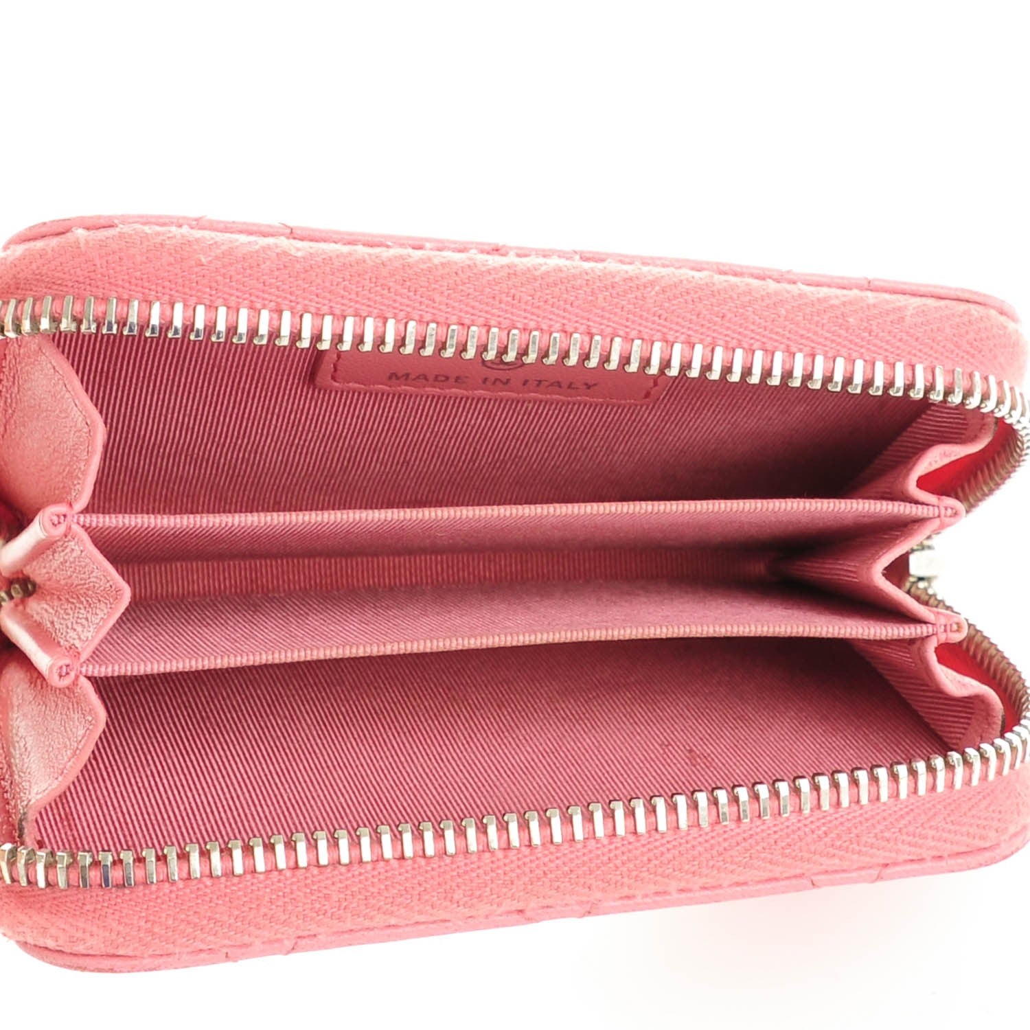 Chanel Lambskin Quilted Zip Around Coin Purse Wallet Pink 5 of 7