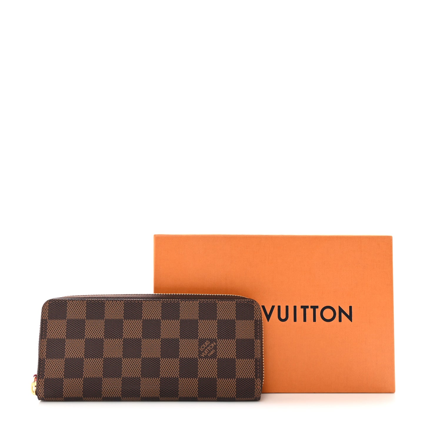 Damier Ebene Clemence Wallet Cherry
