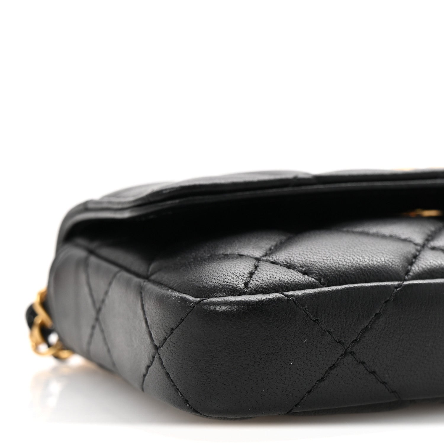 Chanel Lambskin Enamel Quilted Coco Hearts Clutch With Chain Black 10 of 12