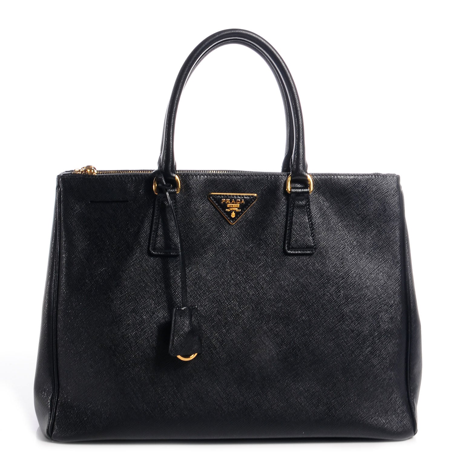 Prada Saffiano Lux Large Double Zip Tote Nero Black 1 of 9